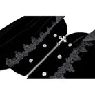 Darkinlove Women's Gothic Lace Applique Lapel Zipper Tailcoat Jacket