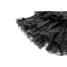 Darkinlove Women's Gothic Lace Applique Layered Ruffle High‑Waist Short Skirt