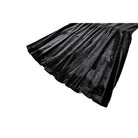 Darkinlove Women's Gothic Lace Applique Mock Neck Bishop Sleeve Velvet Short Dress