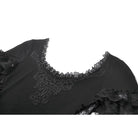 Darkinlove Women's Gothic Lace Embroidered Square-cut Collar Short Sleeve Top