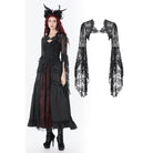 Darkinlove Women's Gothic Lace Flared Sleeved Cape