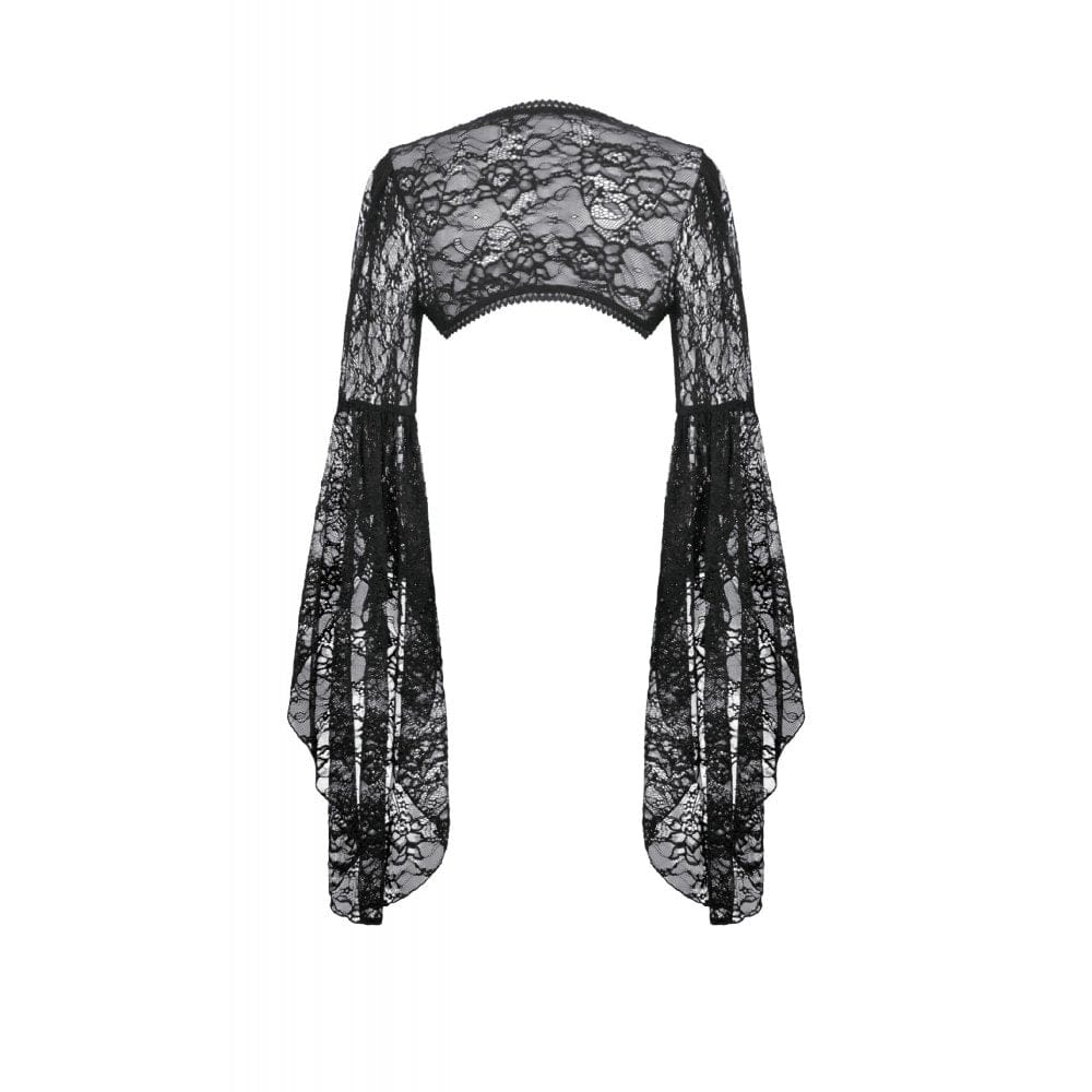 Darkinlove Women's Gothic Lace Flared Sleeved Cape