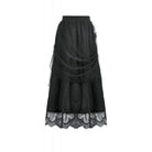 Darkinlove Women's Gothic Lace Floral Pleated Tulle Long Skirt