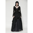 Darkinlove Women's Gothic Lace Lace-up Long Sleeved Shirt