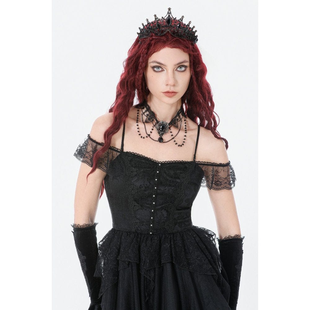 Darkinlove Women's Gothic Lace Layered Chained Choker