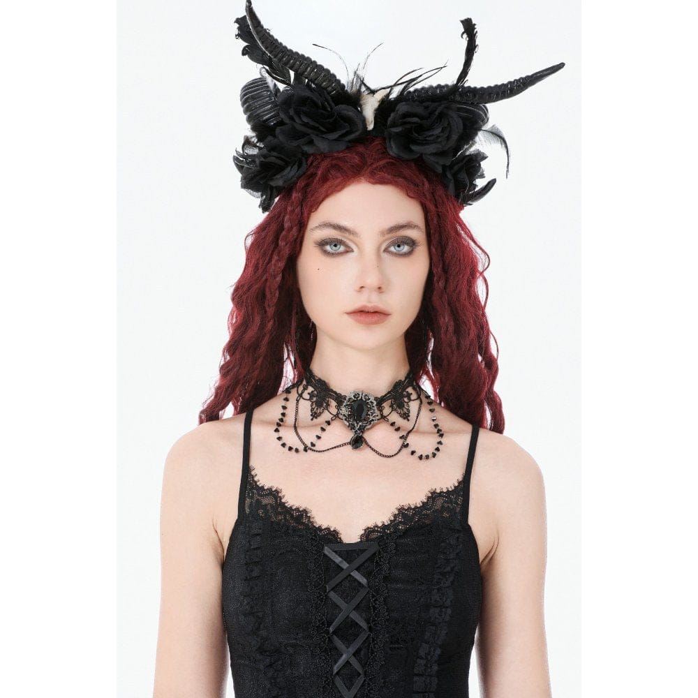 Darkinlove Women's Gothic Lace Layered Chained Choker