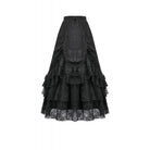 Darkinlove Women's Gothic Lace Layered Ruched Maxi Skirt