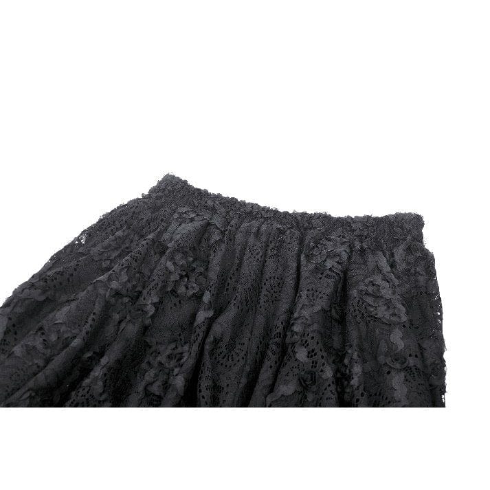 Darkinlove Women's Gothic Lace Mesh Long Skirt