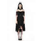 Darkinlove Women's Gothic Lace Off-Shoulder Tassels Dress