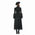 Darkinlove Women's Gothic Lace Patchwork Ruffled Stand Collar Shirt