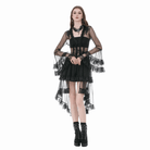 Darkinlove Women's Gothic Lace Patchwork Sheer Flare Sleeve Coat