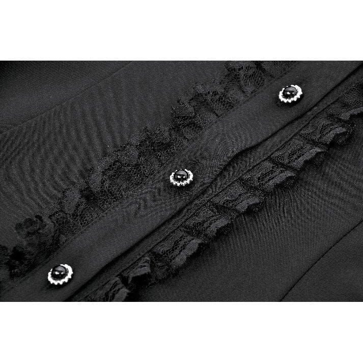 Darkinlove Women's Gothic Lace Pleated Bow-Trim Dress