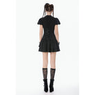 Darkinlove Women's Gothic Lace Pleated Bow-Trim Dress