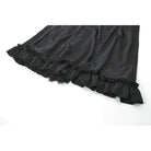 Darkinlove Women's Gothic Lace Ruched Ruffled Maxi Skirt Black