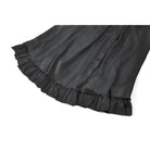 Darkinlove Women's Gothic Lace Ruched Ruffled Maxi Skirt Black-Red