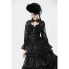 Darkinlove Women's Gothic Lace Ruffled Buckle Underbust Corset