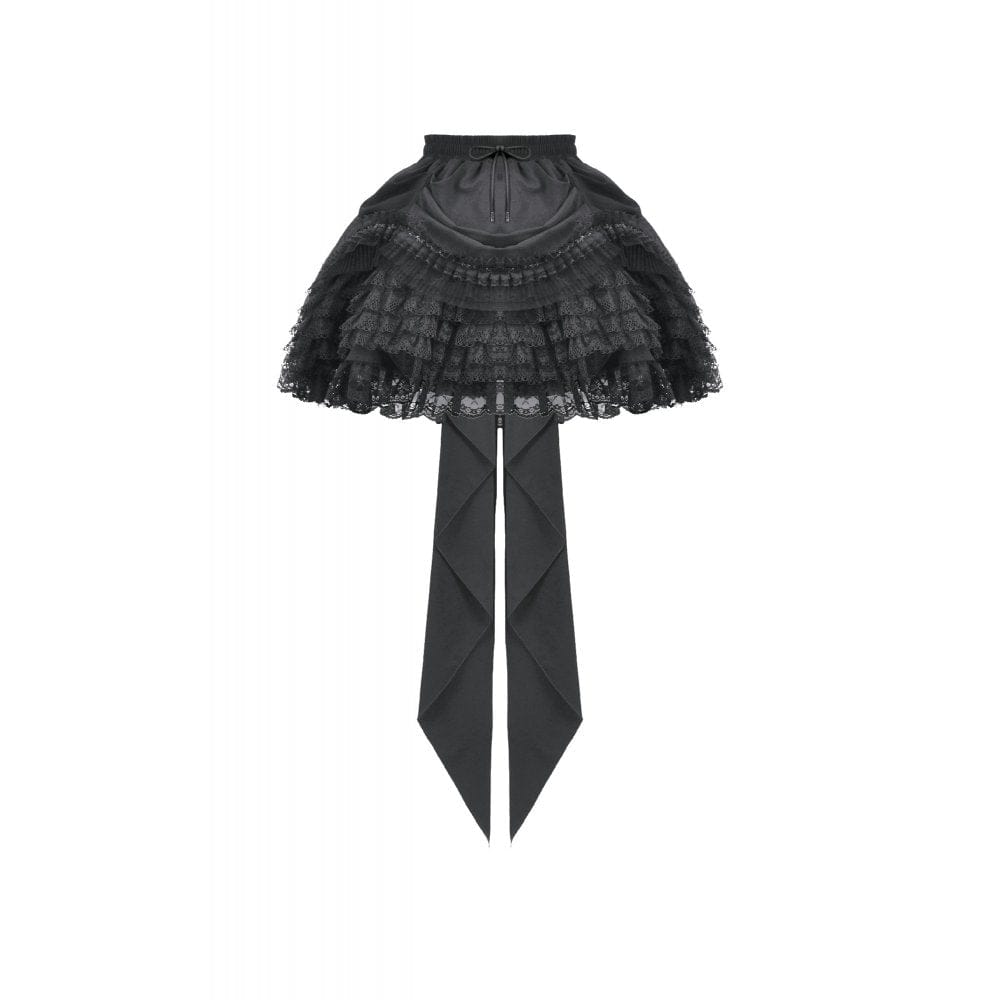 Darkinlove Women's Gothic Lace Ruffled Tail Skirt