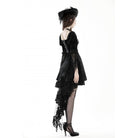 Darkinlove Women's Gothic Lace Sleeved Velvet Dress