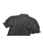 Darkinlove Women's Gothic Lace Splice Lace-up Shirt with Detachable Bowknot