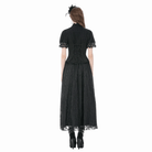 Darkinlove Women's Gothic Lace Splice Lace-up Shirt with Detachable Bowknot