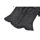 Darkinlove Women's Gothic Lace Splice Lace-up Shirt with Detachable Bowknot
