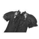 Darkinlove Women's Gothic Lace Splice Lace-up Shirt with Detachable Bowknot