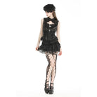 Darkinlove Women's Gothic Lace Splice Lace-up Vest