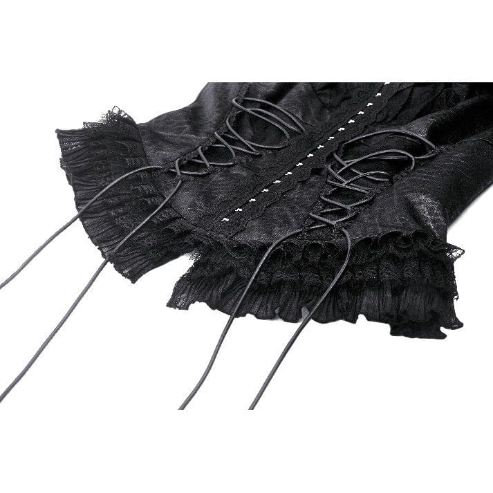 Darkinlove Women's Gothic Lace Splice Lace-up Vest