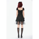 Darkinlove Women's Gothic Lace Square-cut Collar Dress