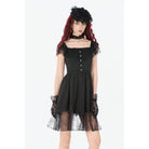Darkinlove Women's Gothic Lace Square-cut Collar Dress