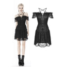 Darkinlove Women's Gothic Lace Star-line Chest Short Sleeved Lace Dresses