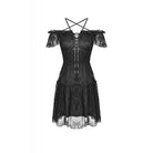 Darkinlove Women's Gothic Lace Star-line Chest Short Sleeved Lace Dresses
