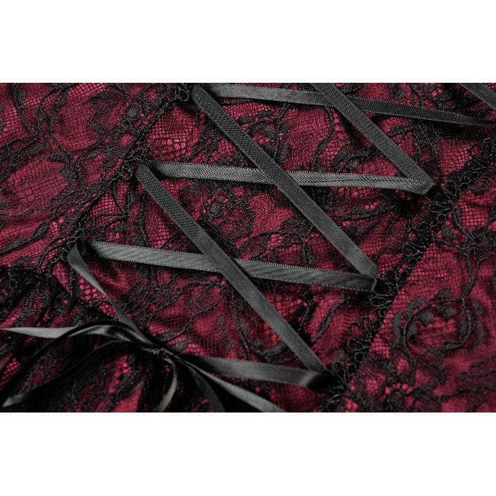 Darkinlove Women's Gothic Lace Star Square-cut Collar Short Sleeved Dress