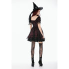 Darkinlove Women's Gothic Lace Star Square-cut Collar Short Sleeved Dress