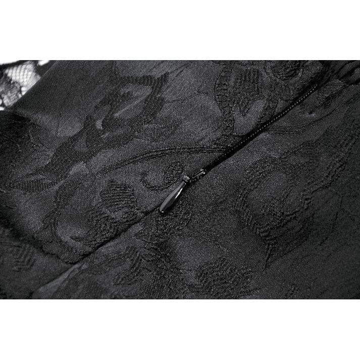 Darkinlove Women's Gothic Lace-tiered Off-Shoulder Slip Dress