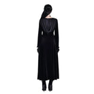 Darkinlove Women's Gothic Lace-up Colorblock Hooded Maxi Dress