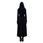 Darkinlove Women's Gothic Lace-up Colorblock Hooded Maxi Dress