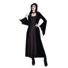 Darkinlove Women's Gothic Lace-up Colorblock Hooded Maxi Dress