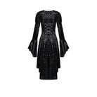 Darkinlove Women's Gothic Lace-up High/Low Hem Puff Flare Sleeve Short Dress