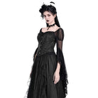 Darkinlove Women's Gothic Lace-up Jacquard Overbust Corset Black