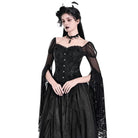 Darkinlove Women's Gothic Lace-up Jacquard Overbust Corset Black