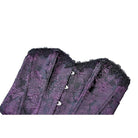 Darkinlove Women's Gothic Lace-up Jacquard Overbust Corset Purple