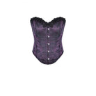 Darkinlove Women's Gothic Lace-up Jacquard Overbust Corset Purple