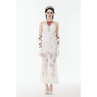 Darkinlove Women's Gothic Lace-up Lace Slip White Dress