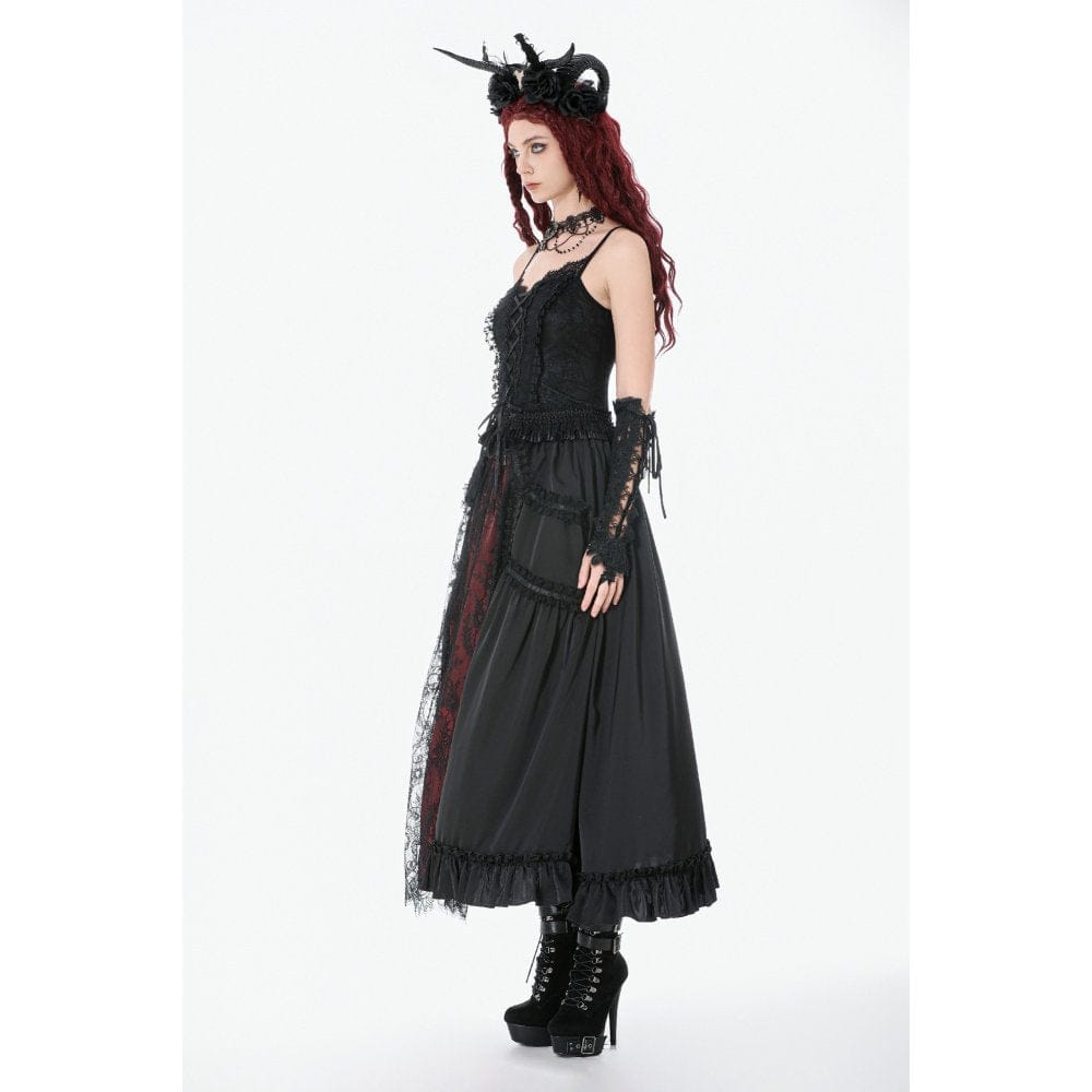 Darkinlove Women's Gothic Lace-up Pleated Bustier