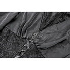Darkinlove Women's Gothic Lace-up Plunging V-neck Lace Hood Flare Sleeve Blouse
