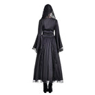 Darkinlove Women's Gothic Lace-up Plunging V-neck Lace Hood Flare Sleeve Blouse