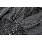 Darkinlove Women's Gothic Lace-up Plunging V-neck Lace Hood Flare Sleeve Blouse