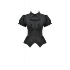 Darkinlove Women's Gothic Lace-up Puff Short Sleeved Shirt with Detachable Bow Tie