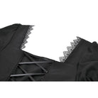 Darkinlove Women's Gothic Lace-up Square-cut Collar Puff Short Sleeved Dress